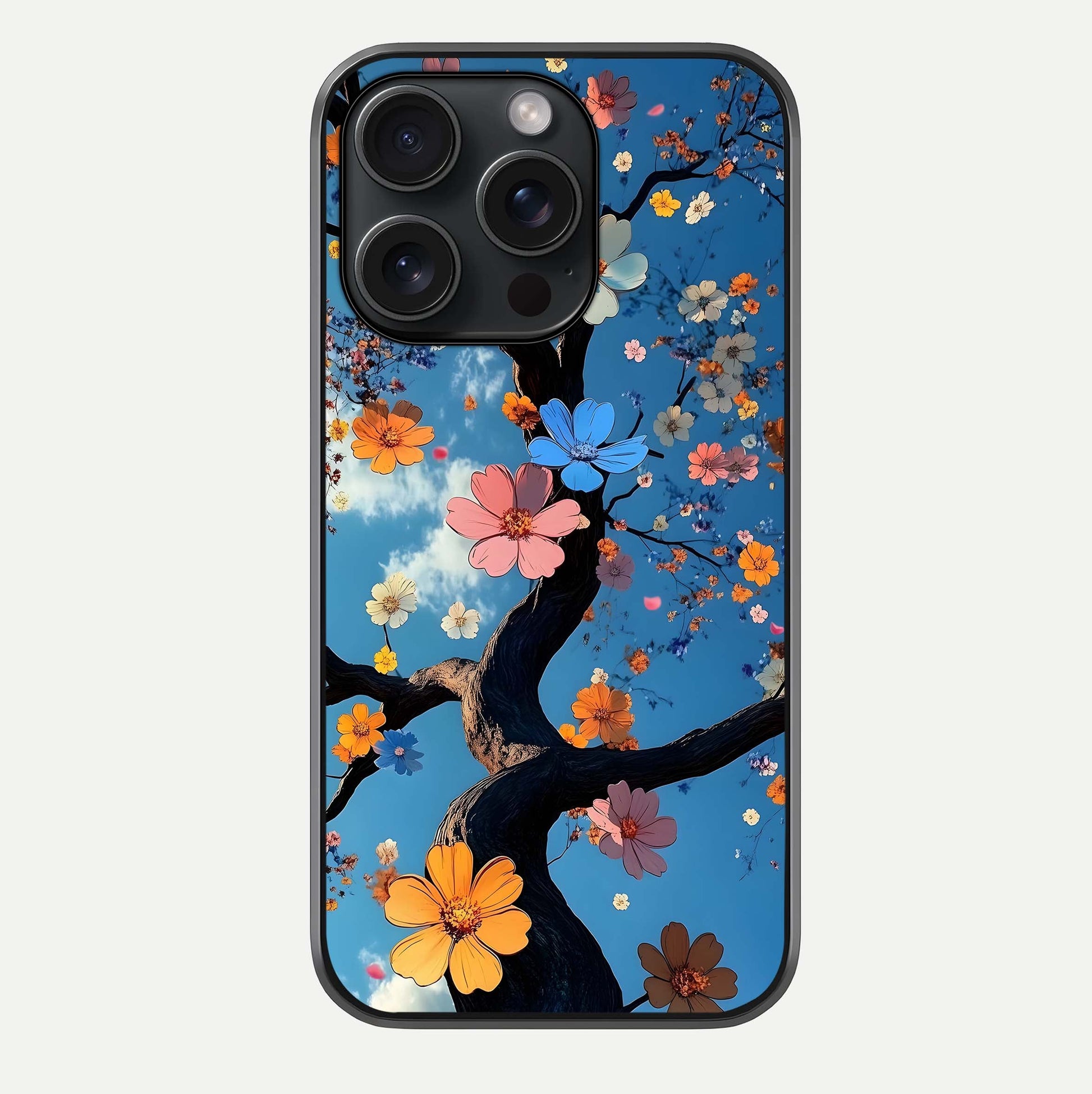Blossom Dream Sky Glass Case For iPhone 15 Pro by Custom World