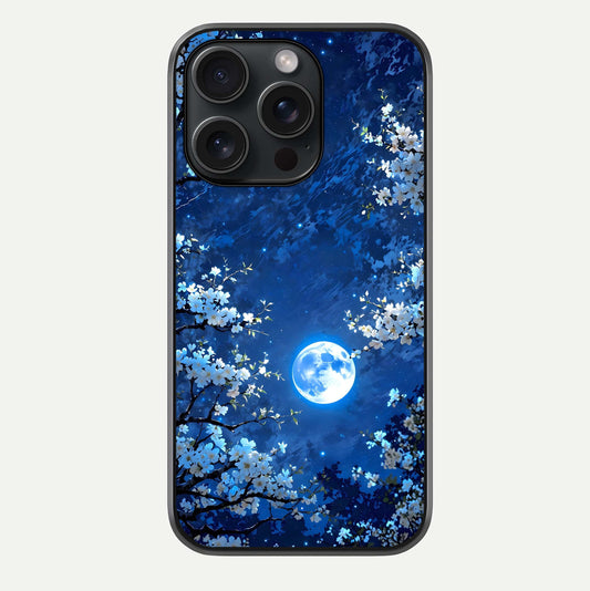 Blossom Moonlight Sky Glass Case For iPhone 15 Pro by Custom World