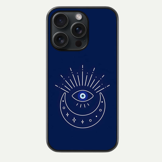 Blue Evil Eye Glass Case For iPhone 15 Pro by Custom World