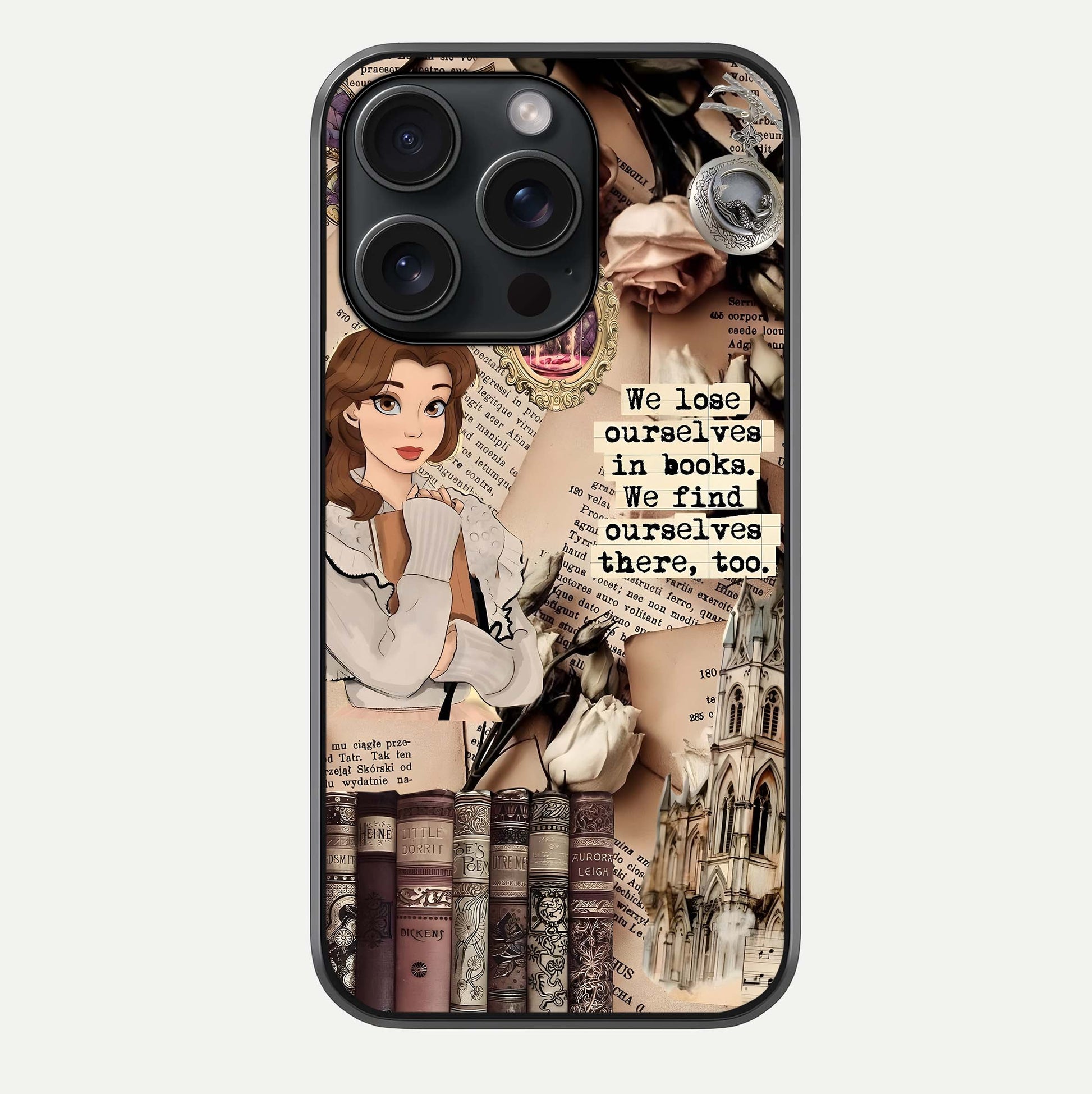 Bookish Dream World Glass Case For iPhone 15 Pro by Custom World