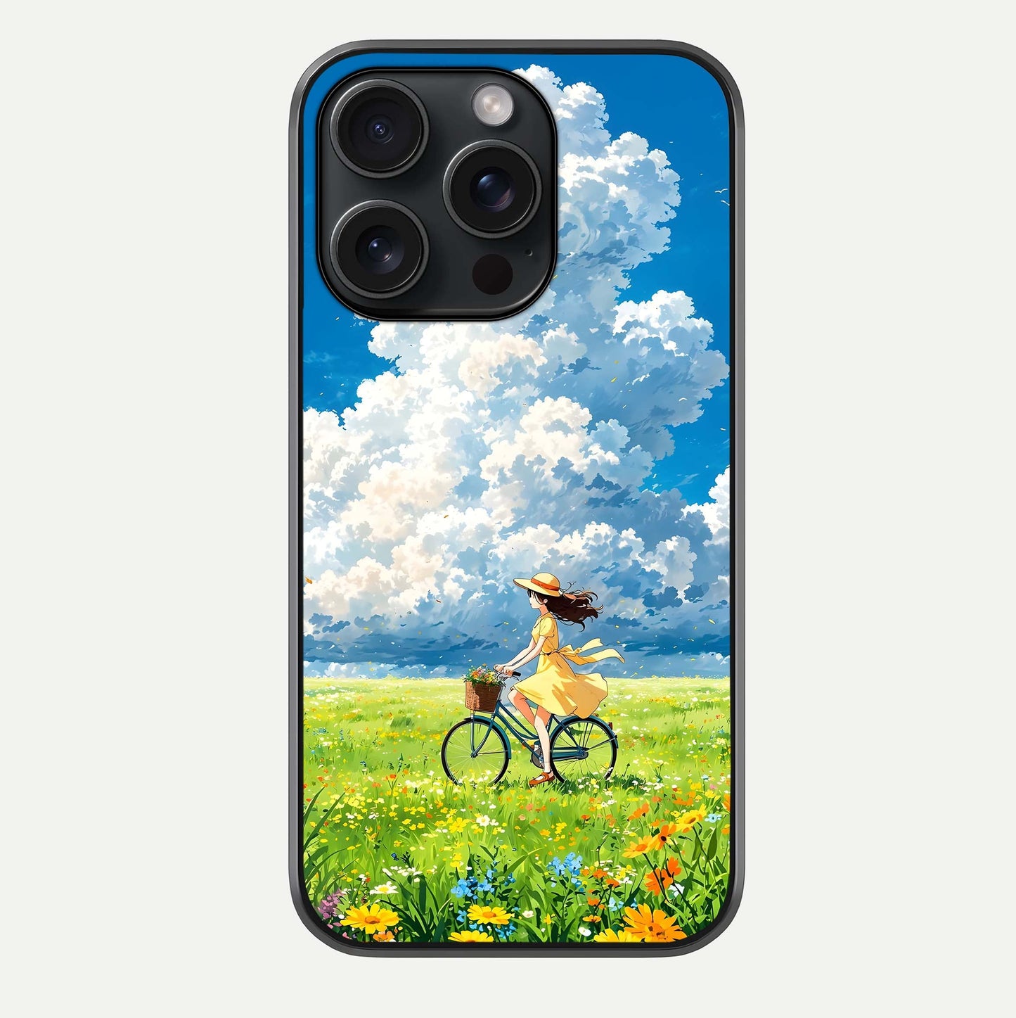 Breezy Meadow Ride Glass Case For iPhone 15 Pro by Custom World