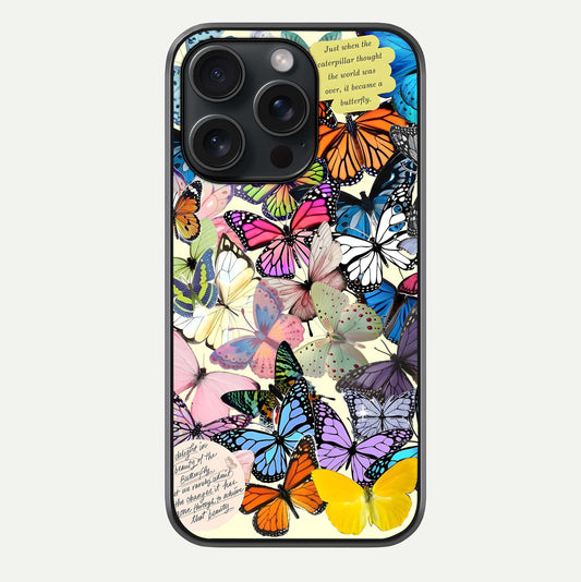 Butterflies Petal Dream Glass Case For iPhone 15 Pro by Custom World