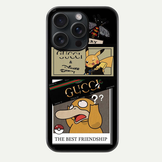 Cartoon Brand Play Mashup Glass Case For iPhone 15 Pro by Custom World
