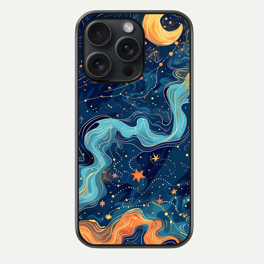Celestial Dream Flow Glass Case For iPhone 15 Pro by Custom World