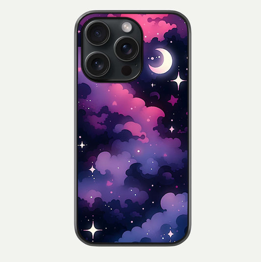 Celestial Moon Magic Glass Case For iPhone 15 Pro by Custom World