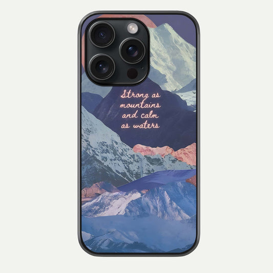 Celestial Mountain Calm Glass Case For iPhone 15 Pro by Custom World