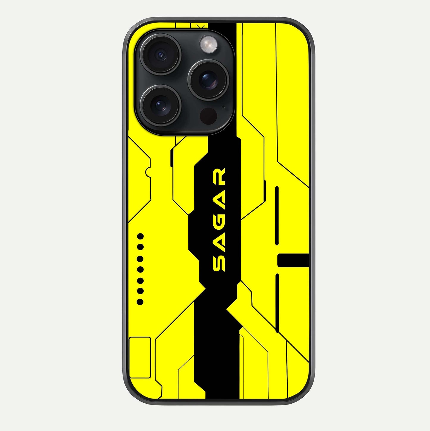 Circuit CYBERPUNK Custom Name Glass Case For iPhone 15 Pro by Custom World