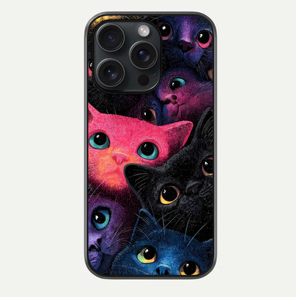 Cosmic Cats Dreams Glass Case For iPhone 15 Pro by Custom World