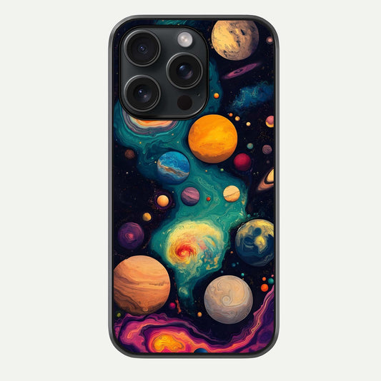Cosmic Planet Journey Glass Case For iPhone 15 Pro by Custom World
