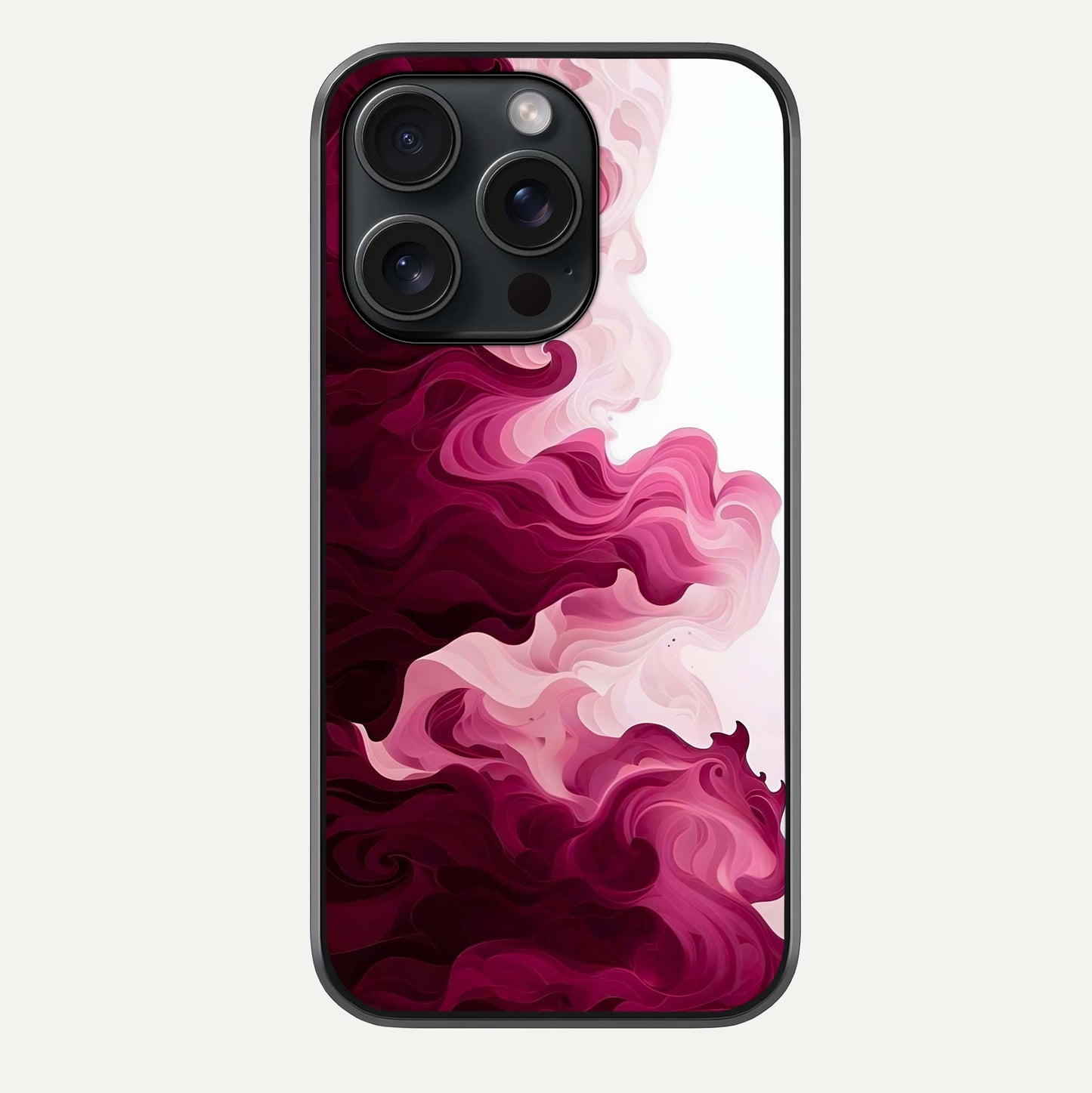 Crimson Wave Flow Glass Case For iPhone 15 Pro by Custom World