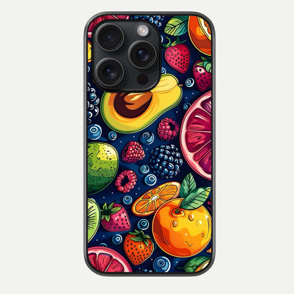 Cute Fruits Art Glass Case For iPhone 15 Pro by Custom World