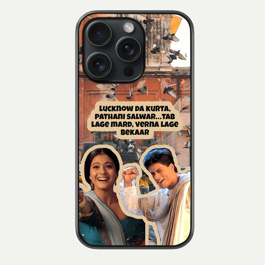 Desi Retro Vibes Glass Case For iPhone 15 Pro by Custom World
