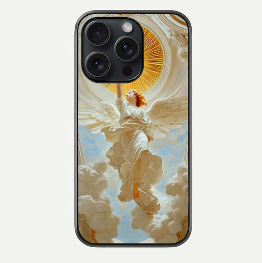 Divine Light Angel Glass Case For iPhone 15 Pro by Custom World