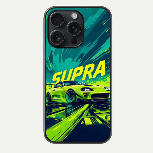 Electric Supra Thunder Glass Case For iPhone 15 Pro by Custom World