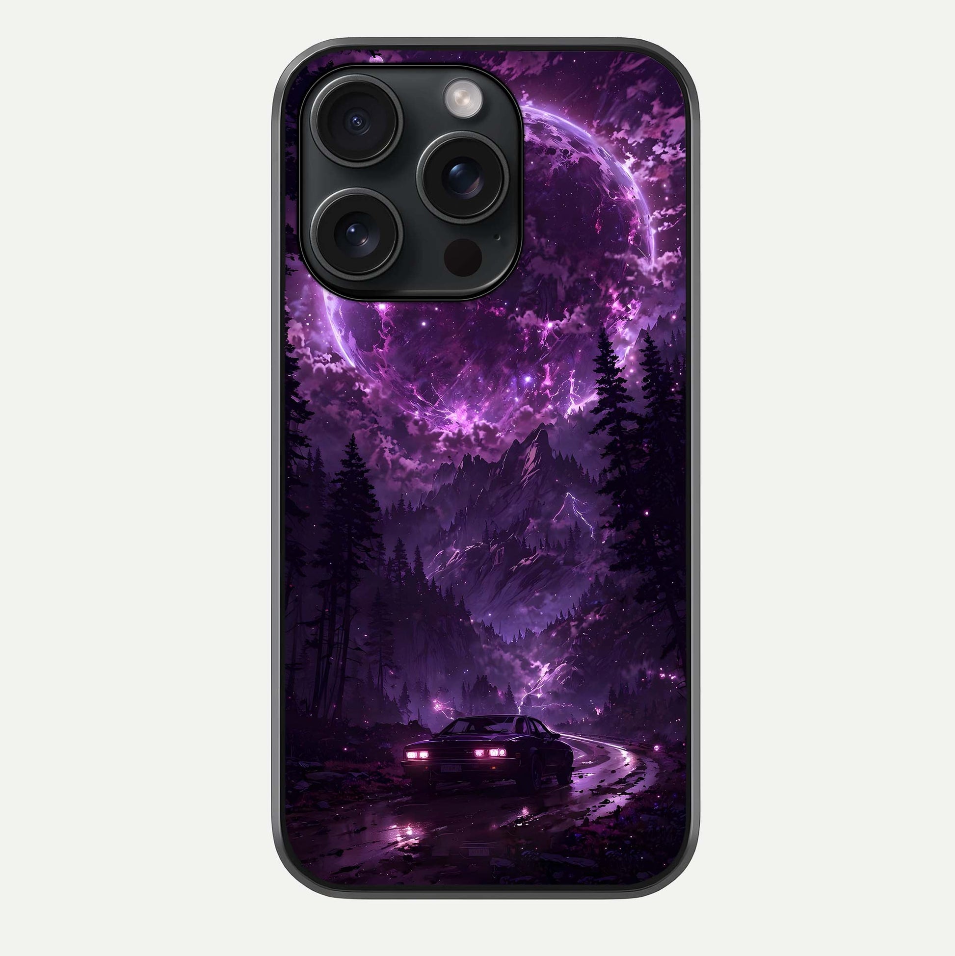 Eternal Cosmic Drive Glass Case For iPhone 15 Pro by Custom World