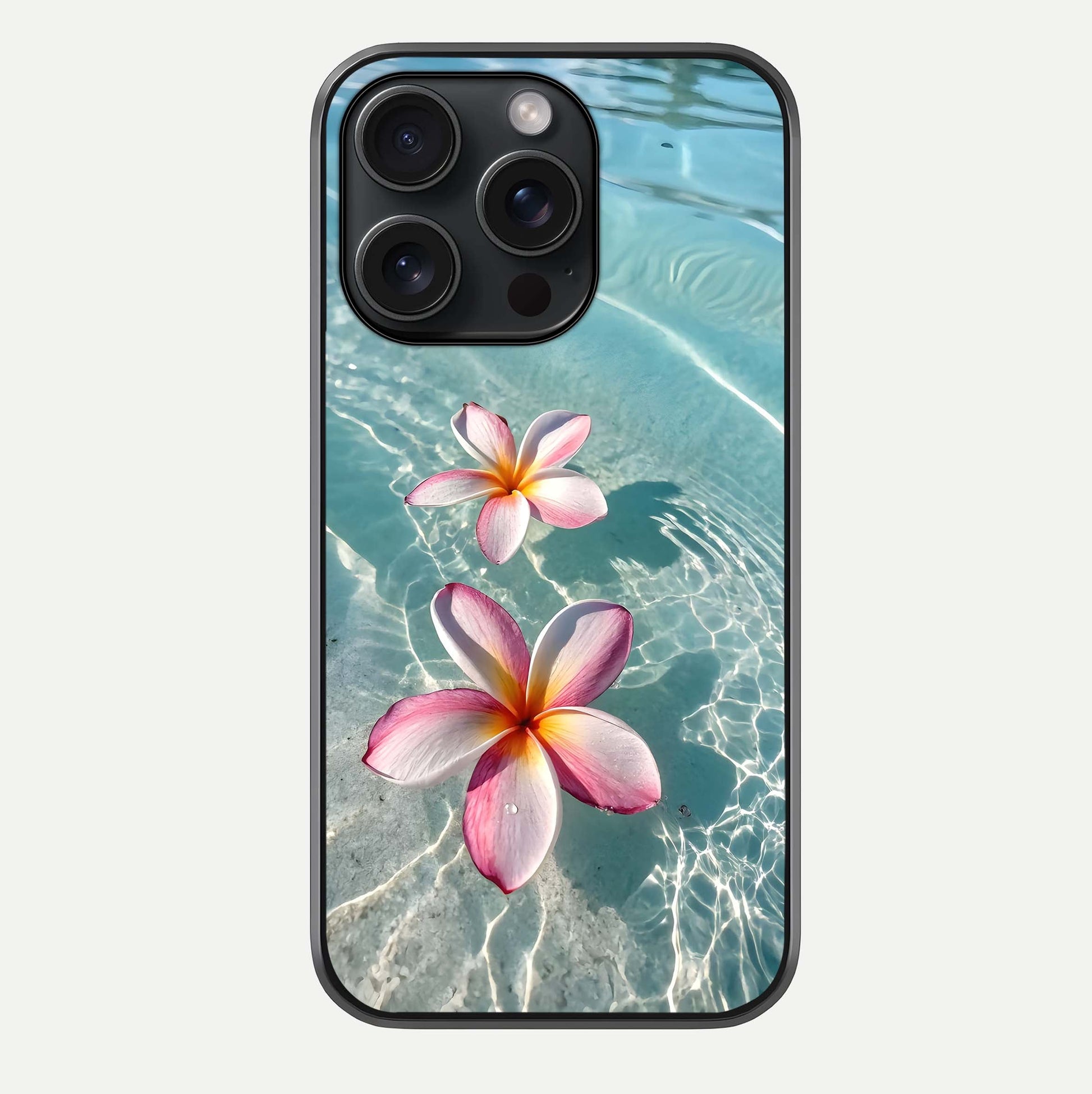 Floating Bloom Bliss Glass Case For iPhone 15 Pro by Custom World