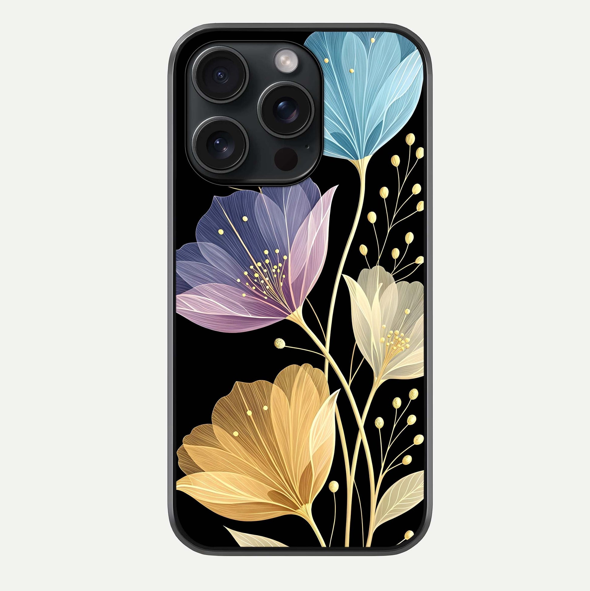 Flower Bloom Glow Glass Case For iPhone 15 Pro by Custom World