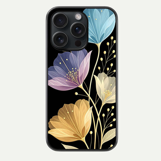 Flower Bloom Glow Glass Case For iPhone 15 Pro by Custom World