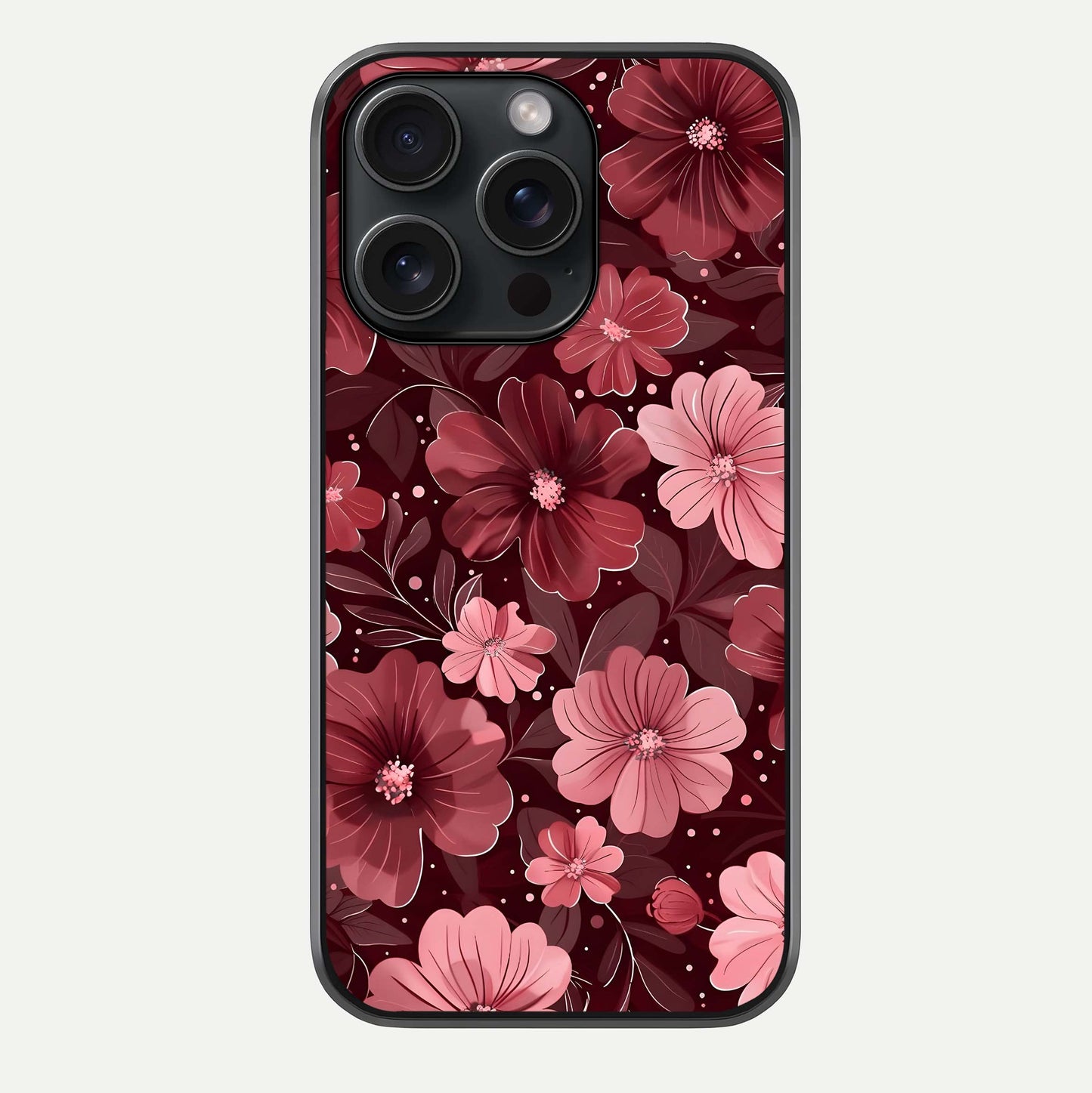 Flower Blush Bloom Glass Case For iPhone 15 Pro by Custom World