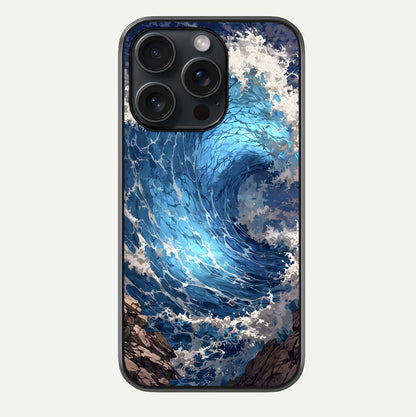 Giant Ocean Wave Glass Case For iPhone 15 Pro by Custom World