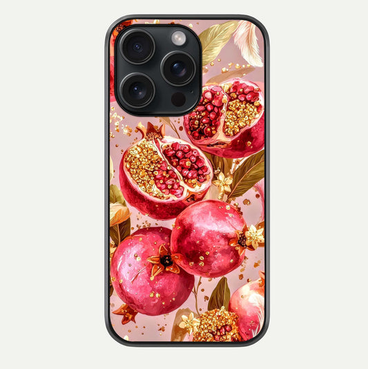 Golden Bloom Glow Glass Case For iPhone 15 Pro by Custom World