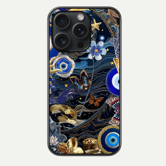 Golden Moon Magic Glass Case For iPhone 15 Pro by Custom World