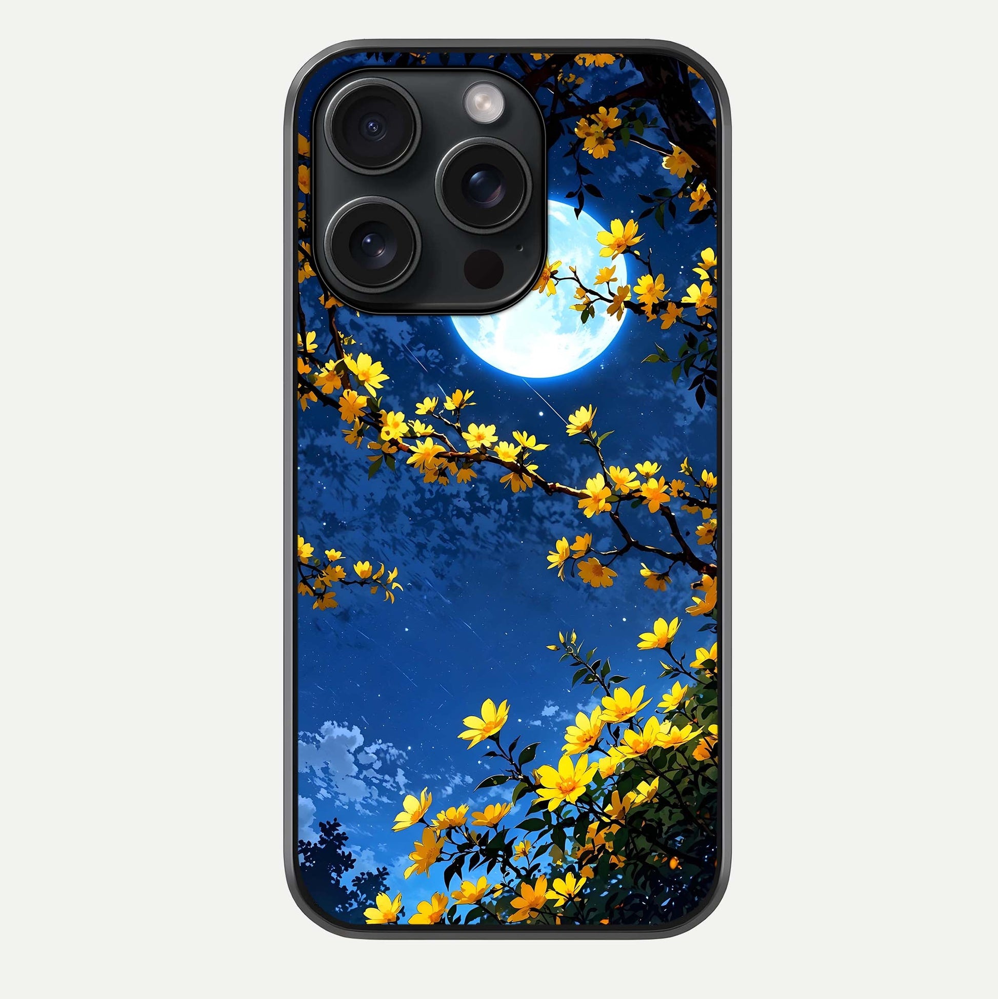 Golden Night Glow Glass Case For iPhone 15 Pro by Custom World