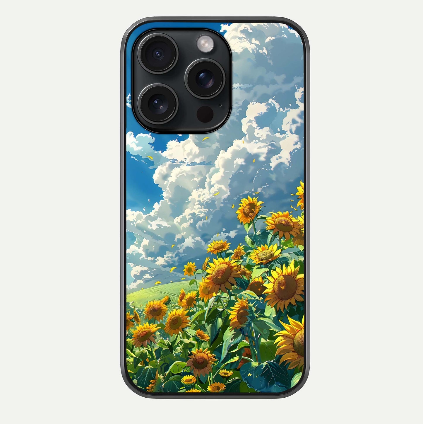 Golden Sun Glory Glass Case For iPhone 15 Pro by Custom World