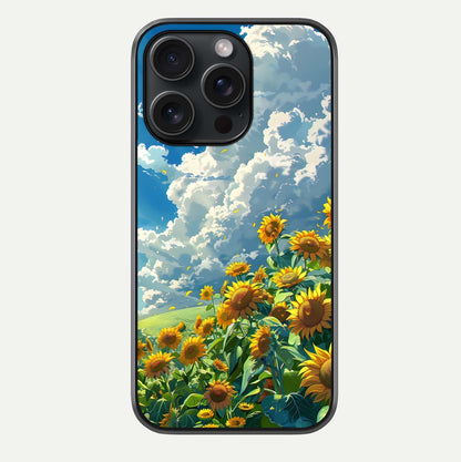 Golden Sun Glory Glass Case For iPhone 15 Pro by Custom World