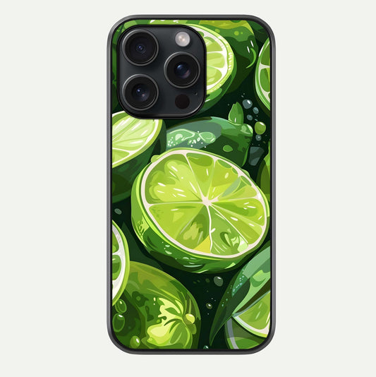 Green Lemon Glass Case For iPhone 15 Pro by Custom World