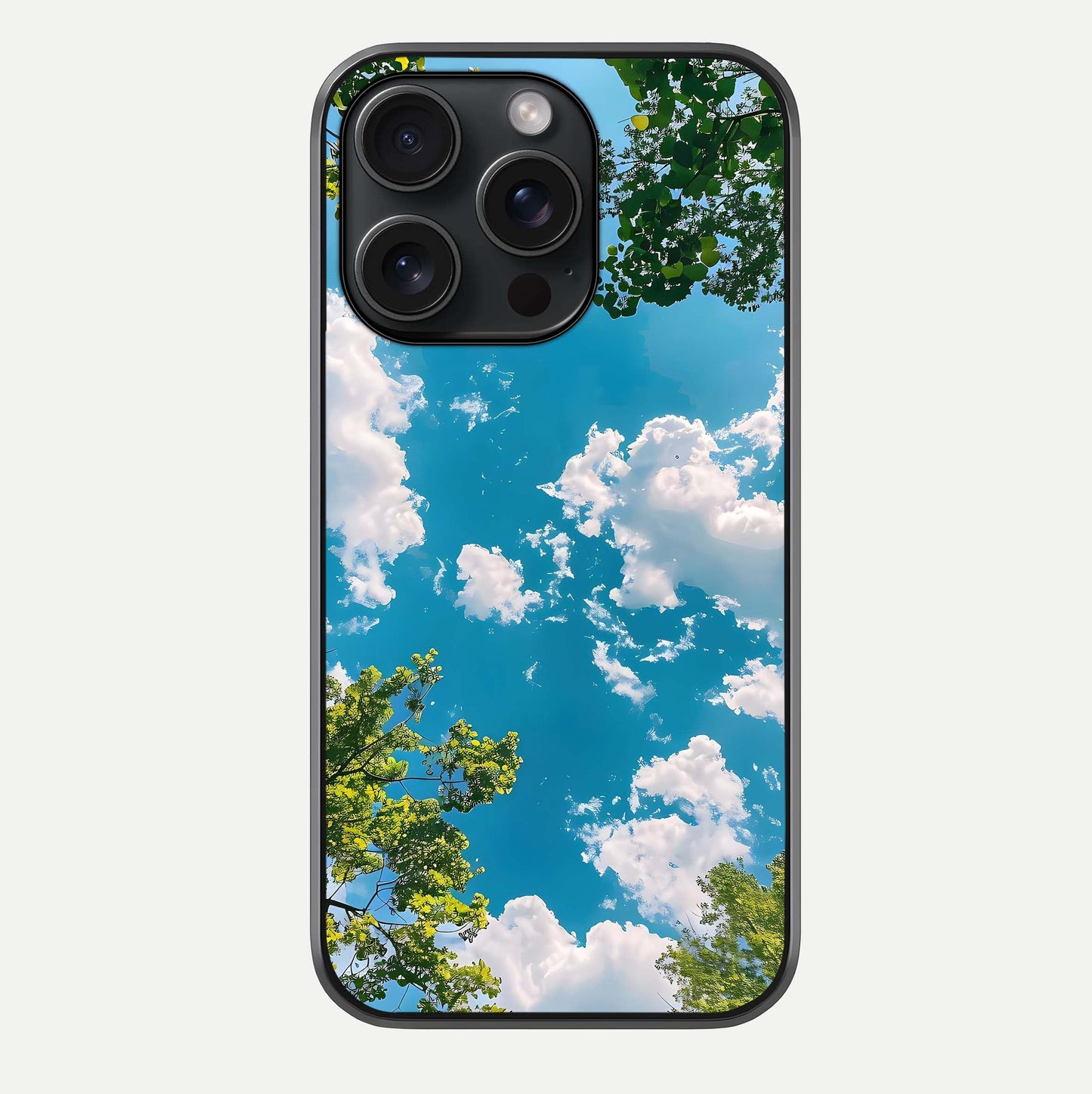 Greenery Sky Glass Case For iPhone 15 Pro by Custom World