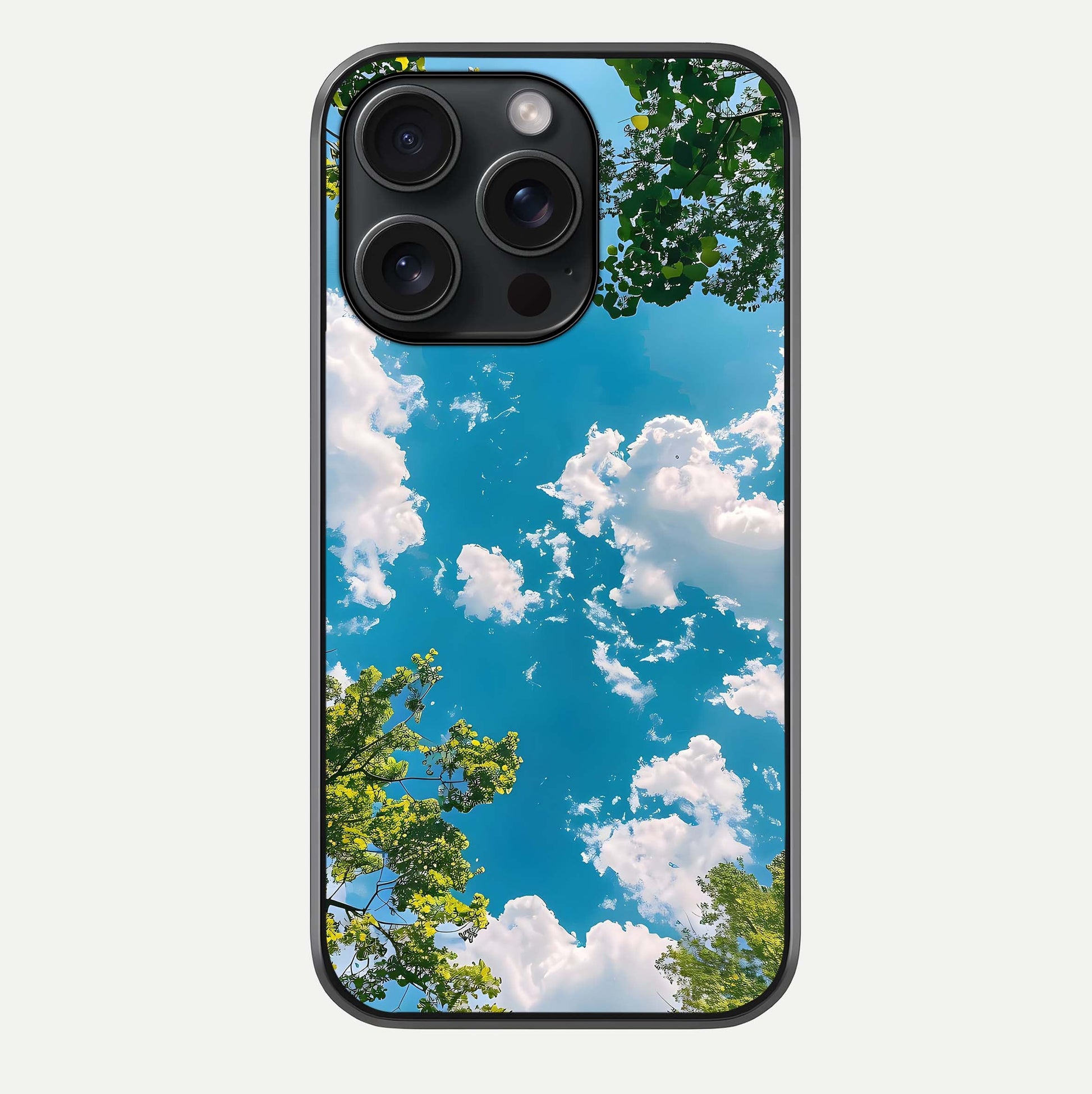 Greenery Sky Glass Case For iPhone 15 Pro by Custom World