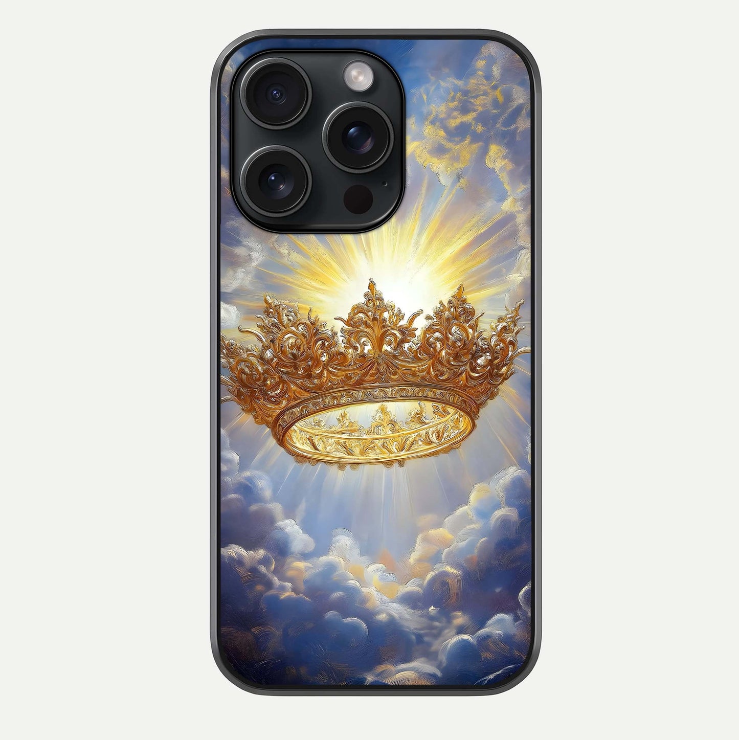 Heavenly Crown Light Glass Case For iPhone 15 Pro by Custom World