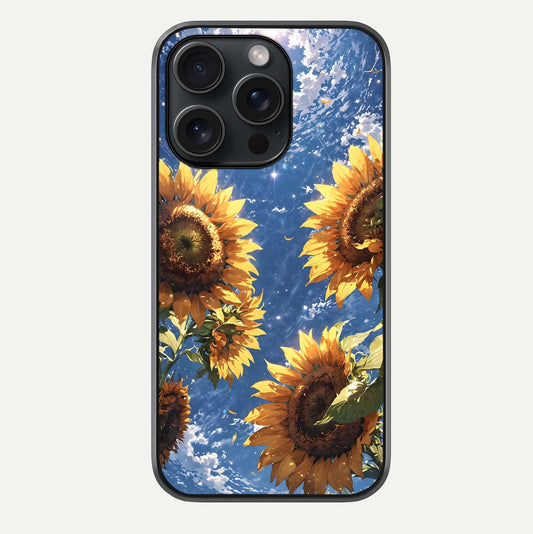 Heavenly Sunflower Rise Glass Case For iPhone 15 Pro by Custom World
