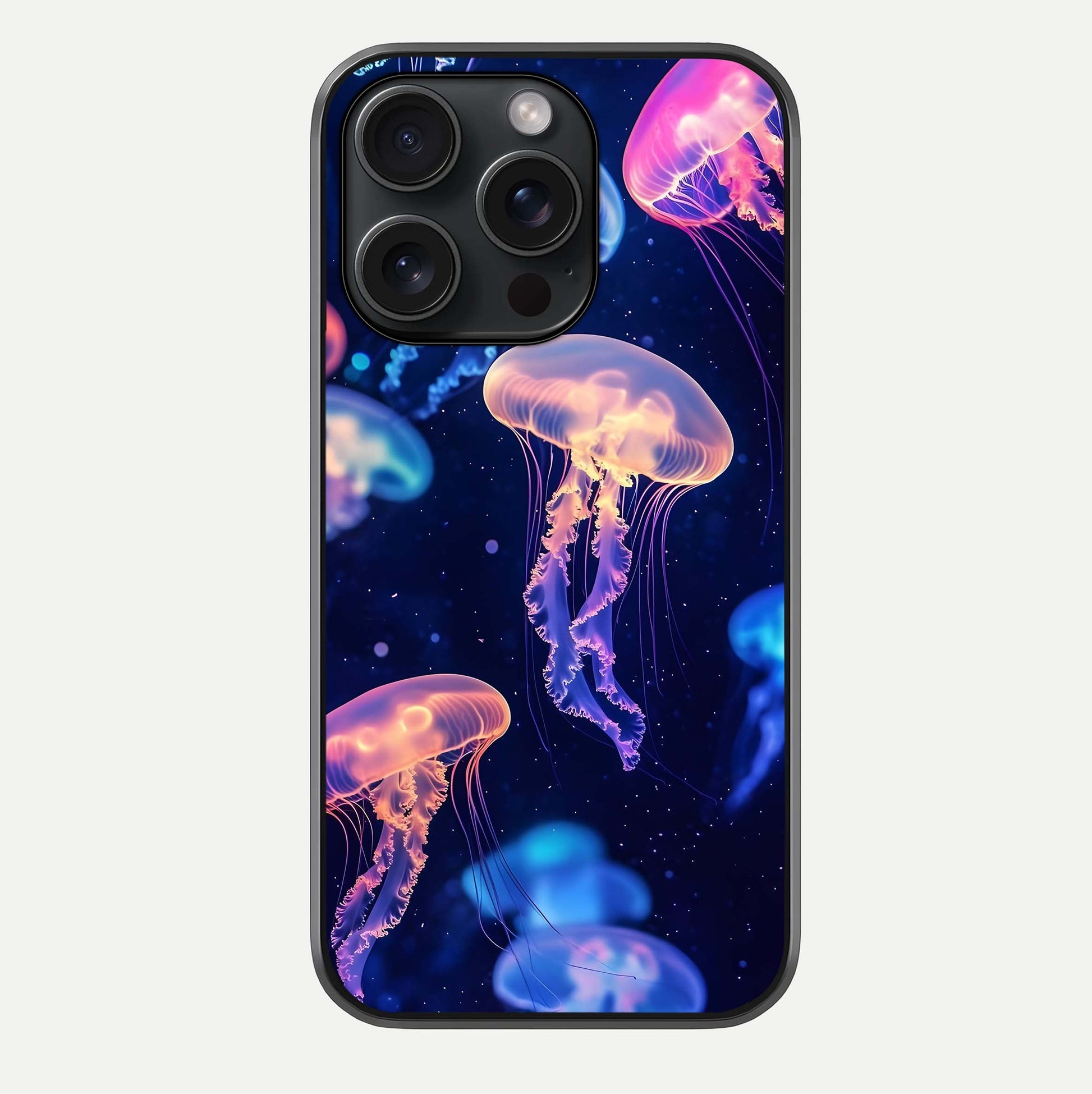 Jellyfish Pattern Glass Case For iPhone 15 Pro by Custom World