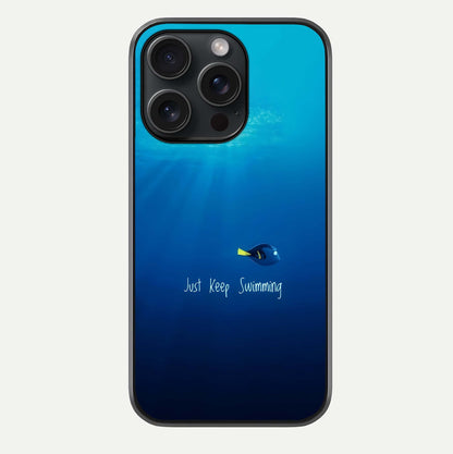 Just Keep Swimming Glass Case For iPhone 15 Pro by Custom World
