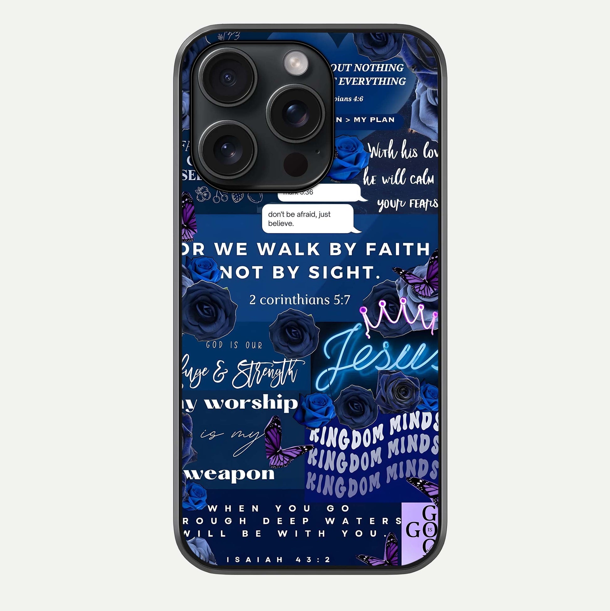 Kingdom Faith Glow Glass Case For iPhone 15 Pro by Custom World