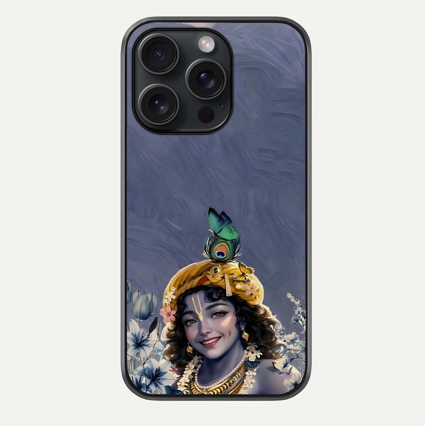 Lord Krishna Glass Case For iPhone 15 Pro by Custom World