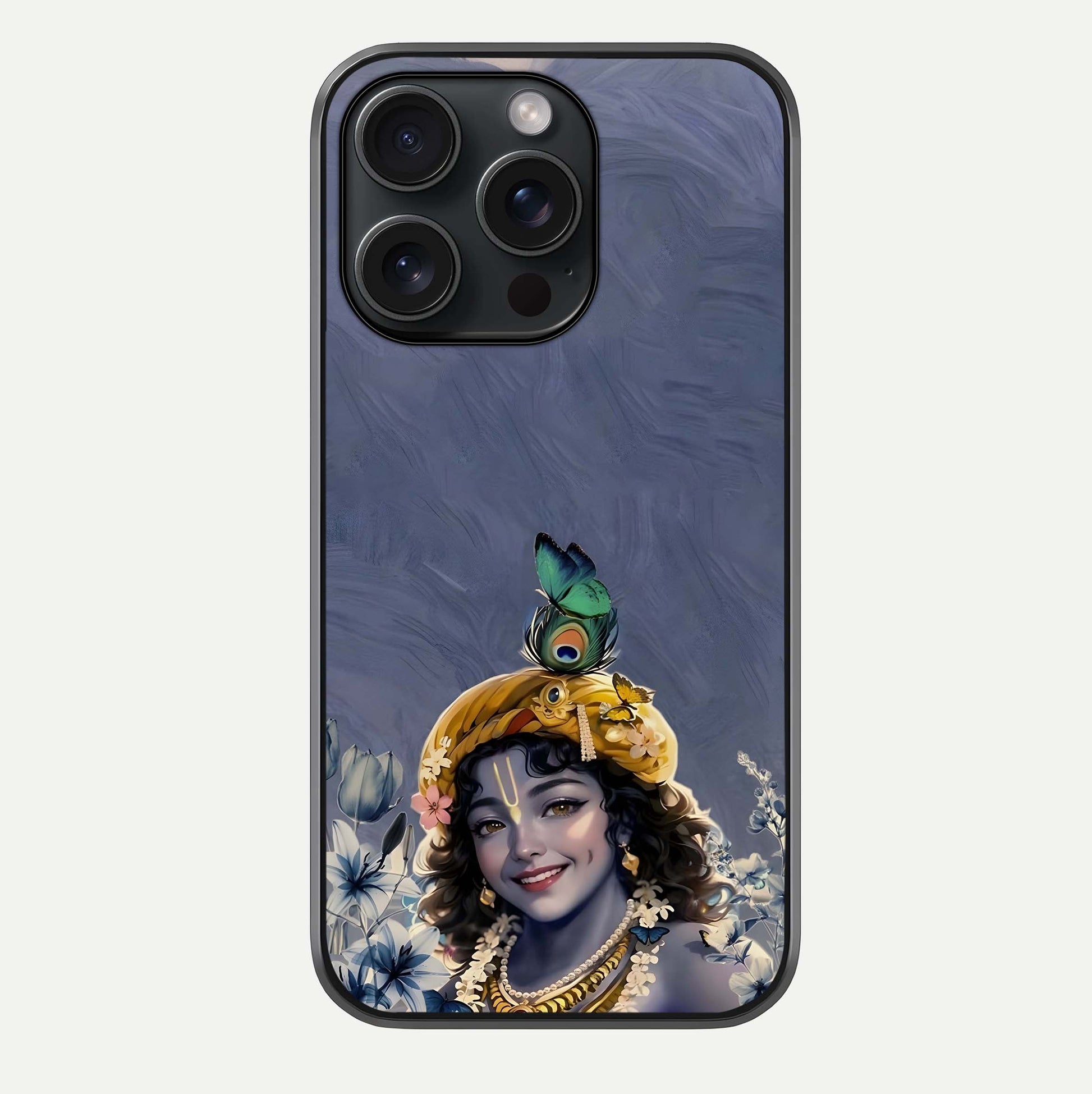 Lord Krishna Glass Case For iPhone 15 Pro by Custom World