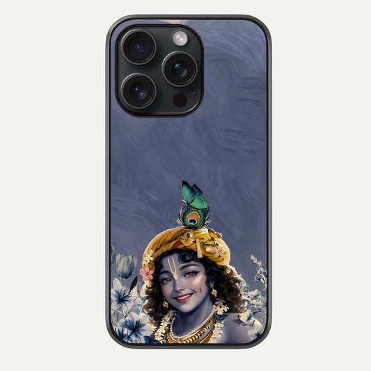 Lord Krishna Glass Case For iPhone 15 Pro by Custom World