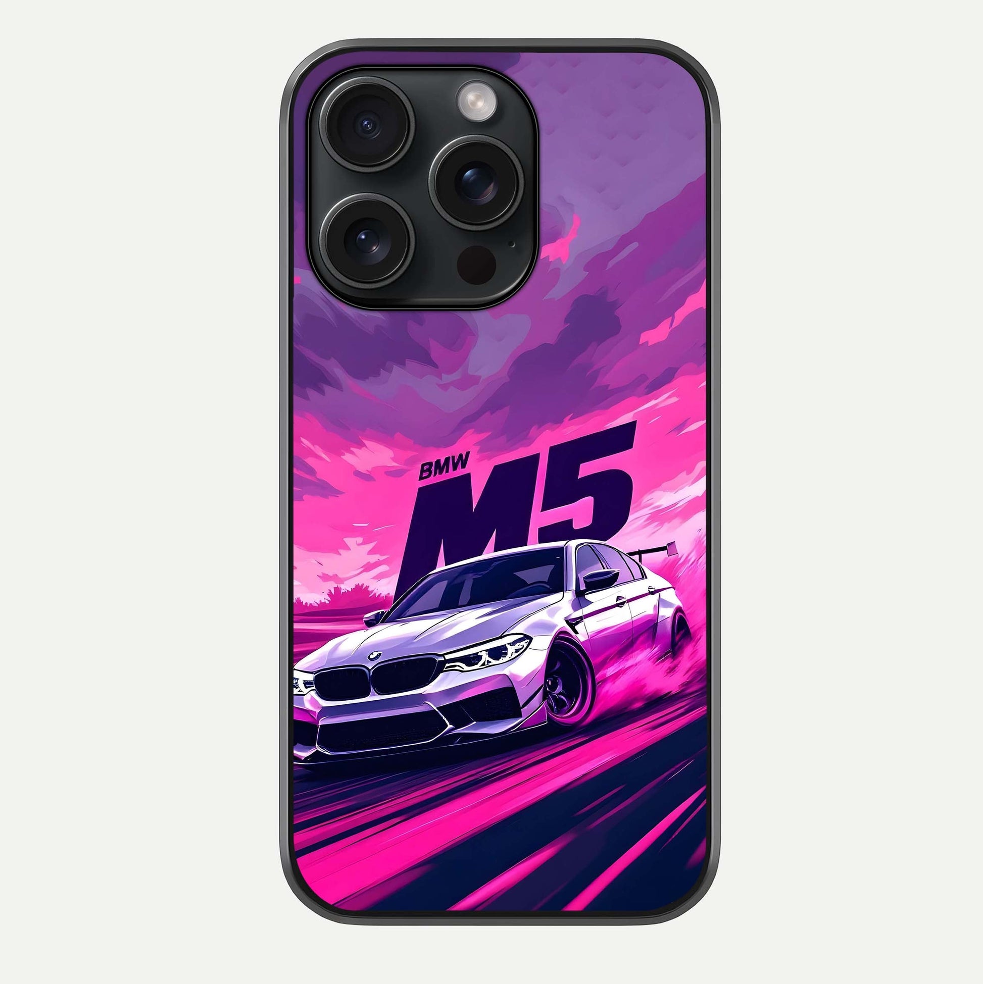 MS Neon Car Glass Case For iPhone 15 Pro by Custom World
