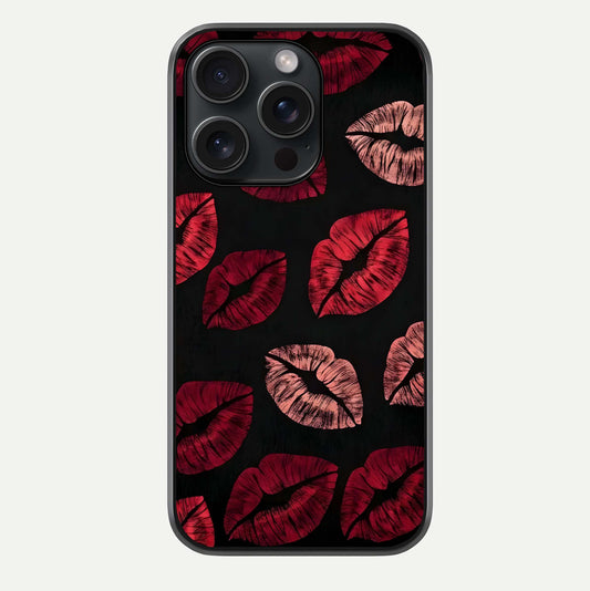 Midnight Kiss Love Glass Case For iPhone 15 Pro by Custom World