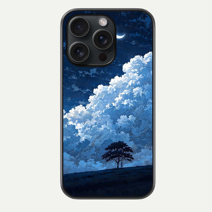Midnight Sky Serenity Glass Case For iPhone 15 Pro by Custom World