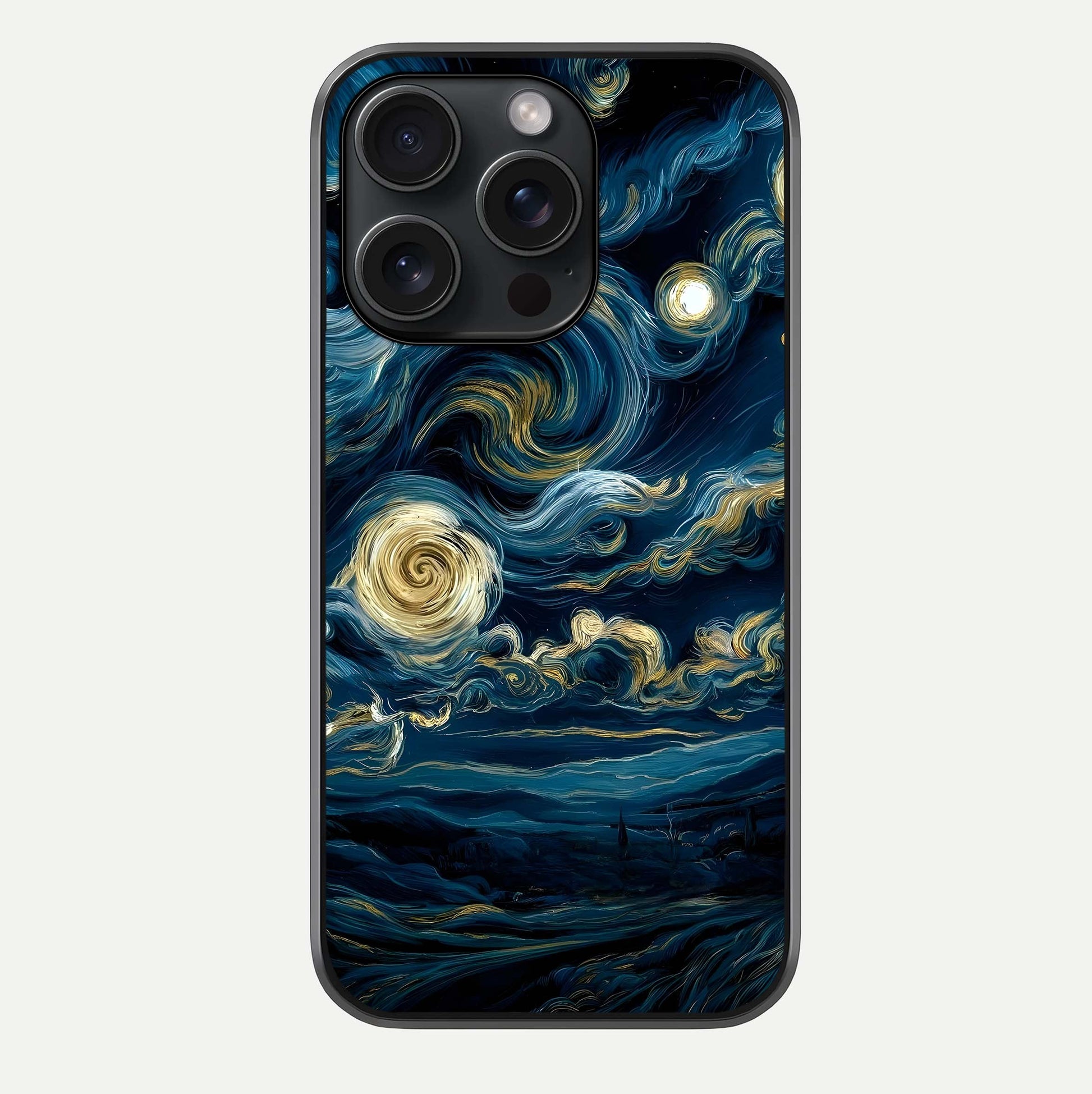 Midnight Sky Whirl Glass Case For iPhone 15 Pro by Custom World
