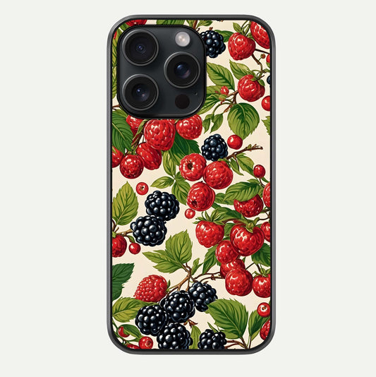 Mixed Berry Collage Glass Case For iPhone 15 Pro by Custom World