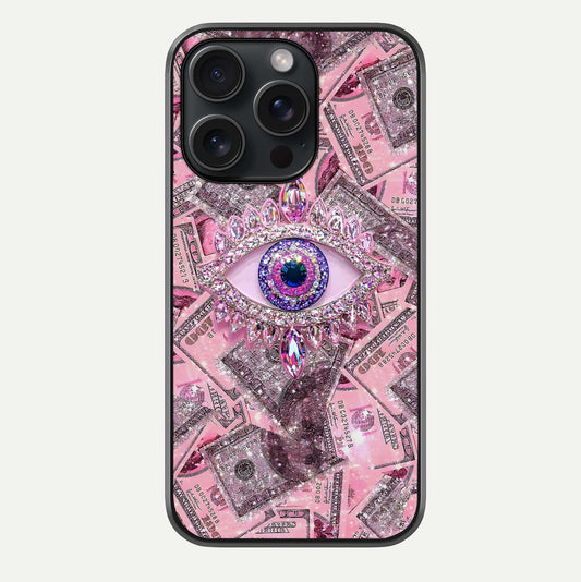 Money Eye Luxe Glass Case For iPhone 15 Pro by Custom World