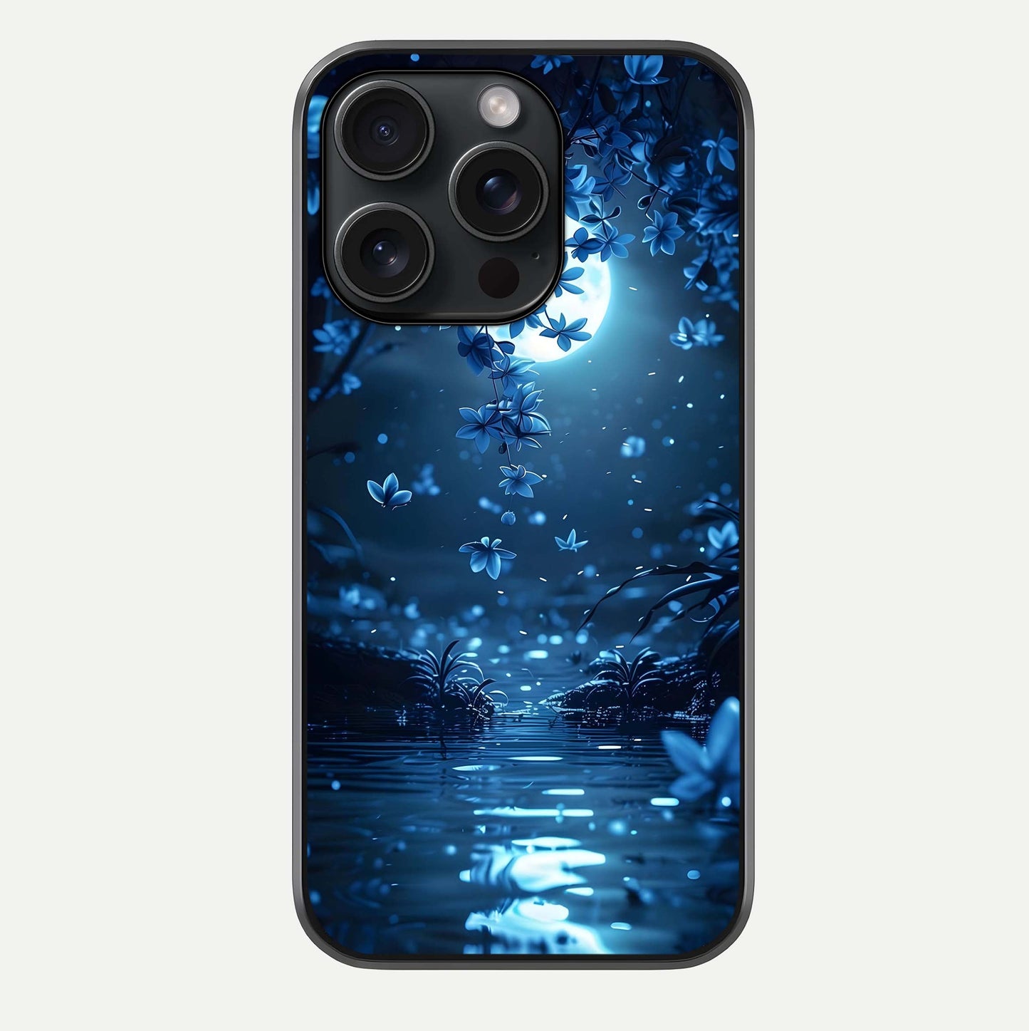 Moonlight Petal Dream Glass Case For iPhone 15 Pro by Custom World