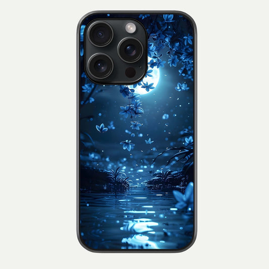 Moonlight Petal Dream Glass Case For iPhone 15 Pro by Custom World