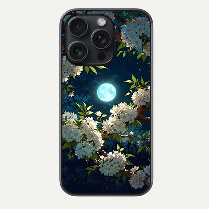 Moonlit Blossom Dream Glass Case For iPhone 15 Pro by Custom World