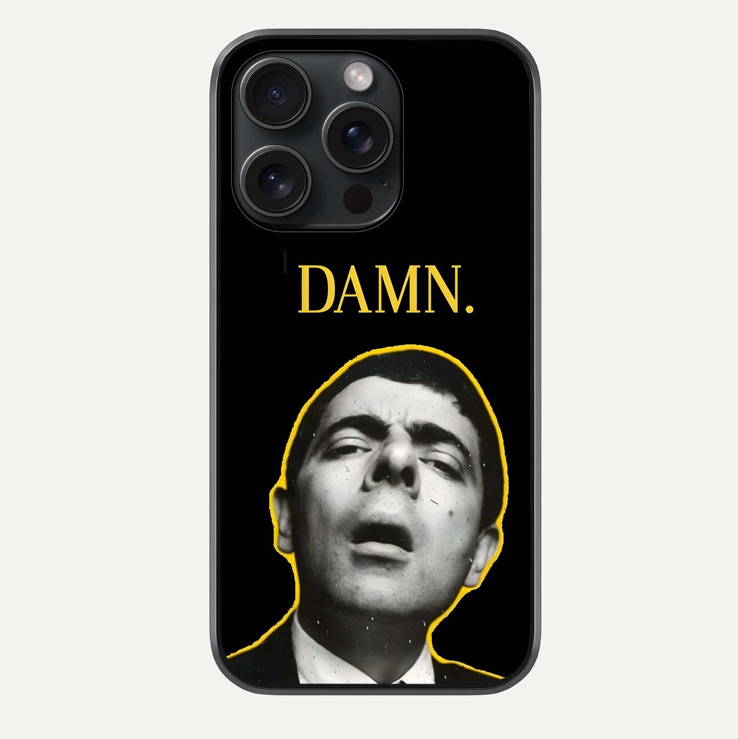 Mr Bean Damn Glass Case For iPhone 15 Pro by Custom World
